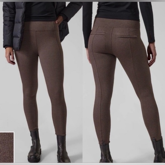 Athleta Pants - Athleta Delancey Herringbone Tight Leggings Brown Size M